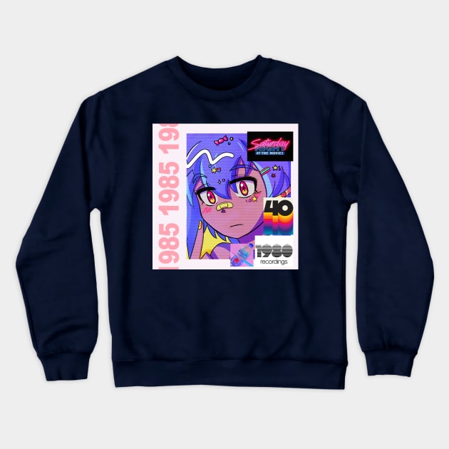 Retro Vaporwave 80s anime aesthetic Crewneck Sweatshirt by KinseiNoHime